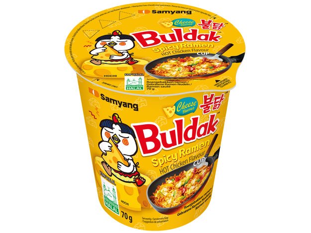 Samyang Buldak Cheese Ramen Nudeln Hot Chicken Cup 70g